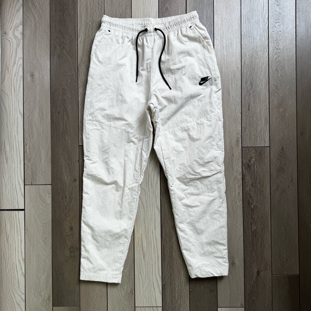 Nike Off-White/Cream Drawstring Joggers with Black Logo